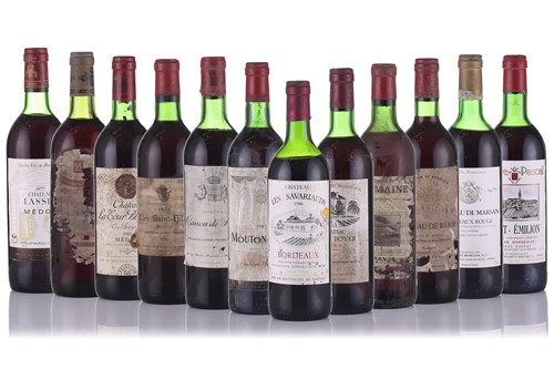 Lot 37 - Twelve bottles of mixed Bordeaux 1970s/80s,...