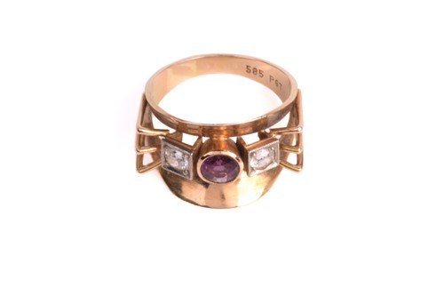 Lot 84 - A purple paste and diamond mid-century dress...