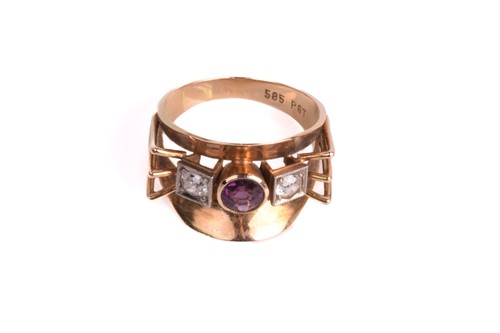 Lot 84 - A purple paste and diamond mid-century dress...