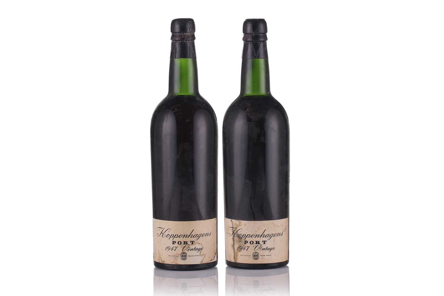 Lot 4 - Two bottles of Koppenhagens Vintage Port, 1947.