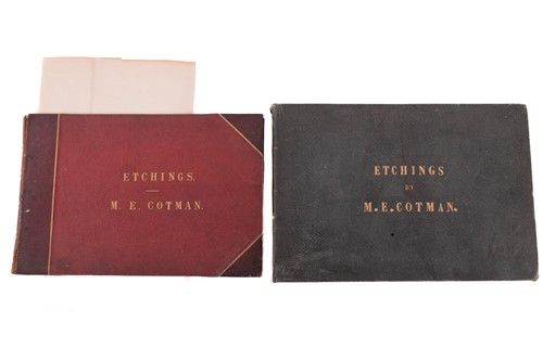 Lot 28 - Etchings by M. E. Cotman, two volumes, one...
