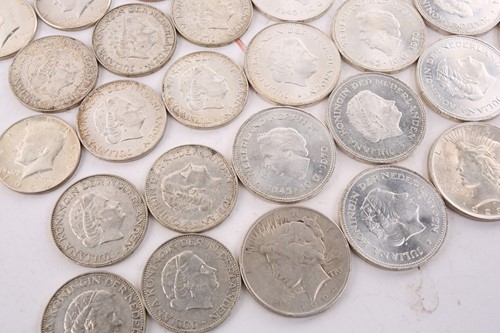 Lot 272 - A collection of silver content coins,...