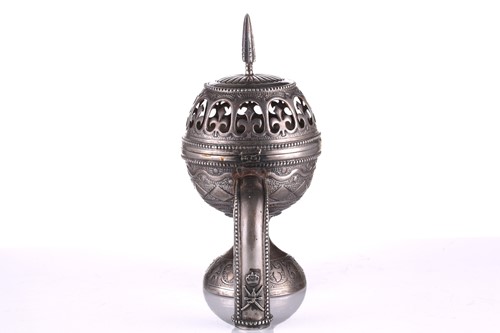 Lot 424 - An Omani silver incense burner (Majmar), early...