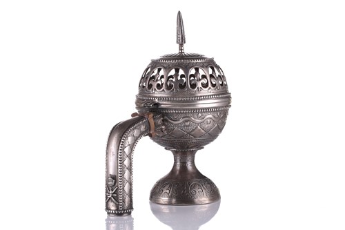 Lot 424 - An Omani silver incense burner (Majmar), early...