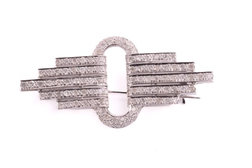 Lot 25 - An Art Deco style diamond brooch, modelled as...