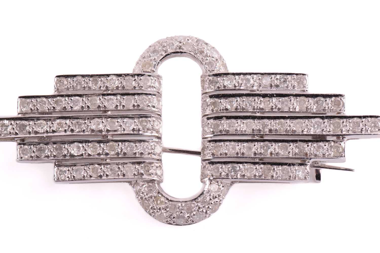 Lot 25 - An Art Deco style diamond brooch, modelled as...