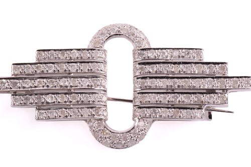 Lot 25 - An Art Deco style diamond brooch, modelled as...
