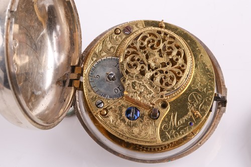 Lot 317 - A George III silver pair cased key wind fusee...