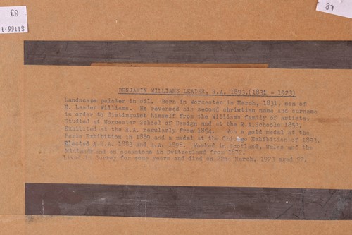 Lot 12 - Benjamin W Leader (1831-1923), ‘The Last...