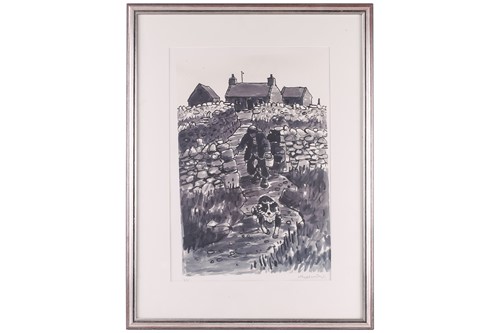 Lot 123 - Kyffin Williams (1918-2006), Farmer with Sheep...