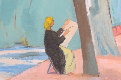 Lot 69 - John Melville (1902-1986), Lady Sketching...