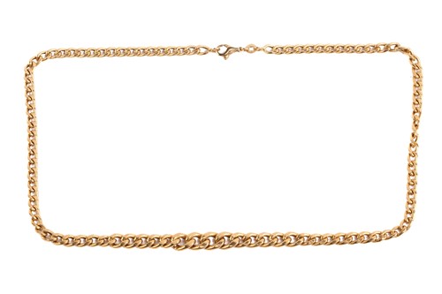 Lot 127 - A graduated curb link chain, completed with a...