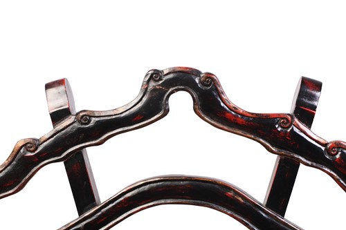 Lot 359 - A Burmese carved and red lacquered Howdar seat...