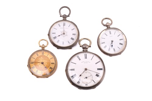 Lot 408 - A collection of four open-face pocket watches,...