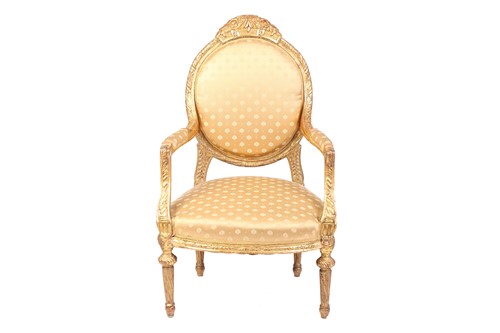 Lot 244 - A Louis XVI style carved and giltwood cameo...