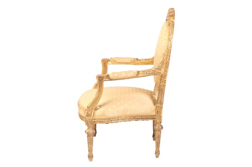 Lot 244 - A Louis XVI style carved and giltwood cameo...