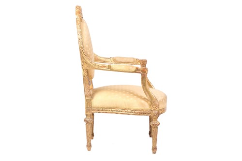 Lot 244 - A Louis XVI style carved and giltwood cameo...