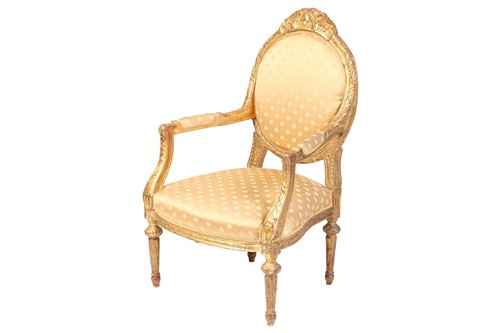 Lot 244 - A Louis XVI style carved and giltwood cameo...