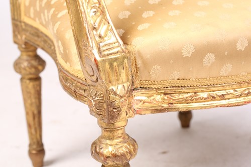 Lot 244 - A Louis XVI style carved and giltwood cameo...