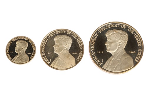 Lot 340 - A President John F Kennedy memorial gold medal...