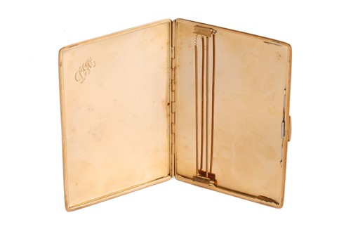 Lot 324 - A large cigarette case of rectangular form,...