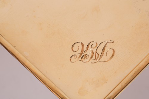 Lot 324 - A large cigarette case of rectangular form,...