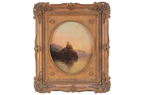 Lot 174 - 19th century English school, a castle ruin on...