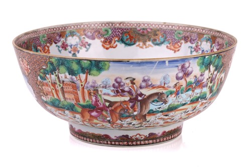 Lot 306 - A Chinese Famile Rose circular porcelain...