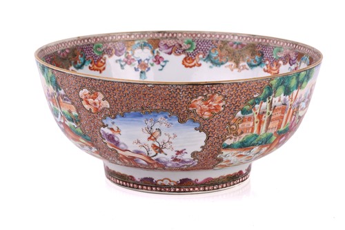 Lot 306 - A Chinese Famile Rose circular porcelain...