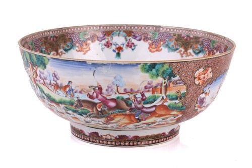 Lot 306 - A Chinese Famile Rose circular porcelain...