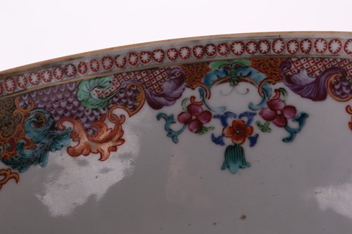 Lot 306 - A Chinese Famile Rose circular porcelain...