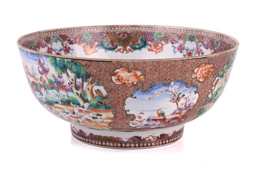 Lot 306 - A Chinese Famile Rose circular porcelain...