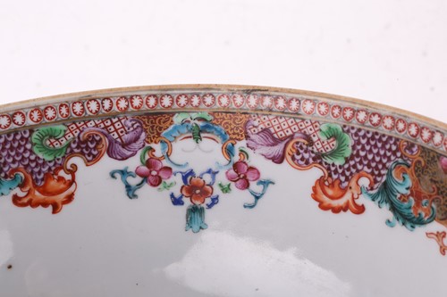 Lot 306 - A Chinese Famile Rose circular porcelain...