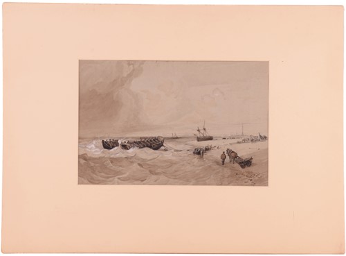 Lot 20 - Miles Edmund Cotman (1810 - 1858) 'Wreck on...