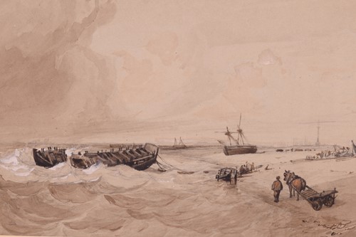 Lot 20 - Miles Edmund Cotman (1810 - 1858) 'Wreck on...