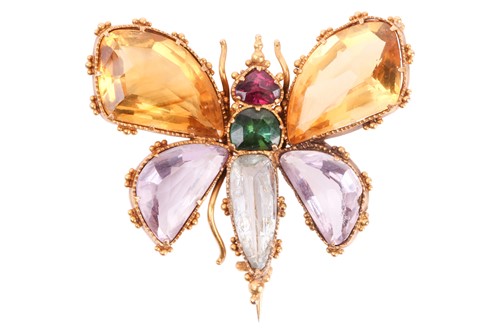 Lot 62 - A Regency multi-gem set butterfly brooch,...