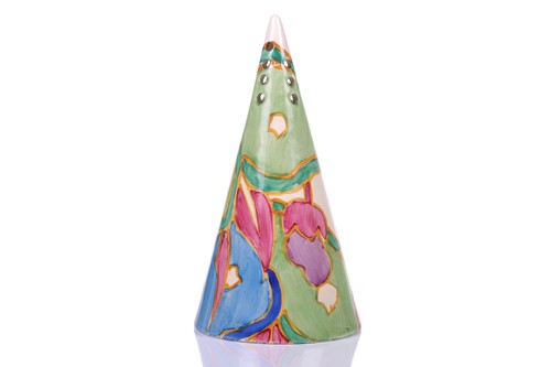 Lot 117 - A 1930s Clarice Cliff conical shape sugar...