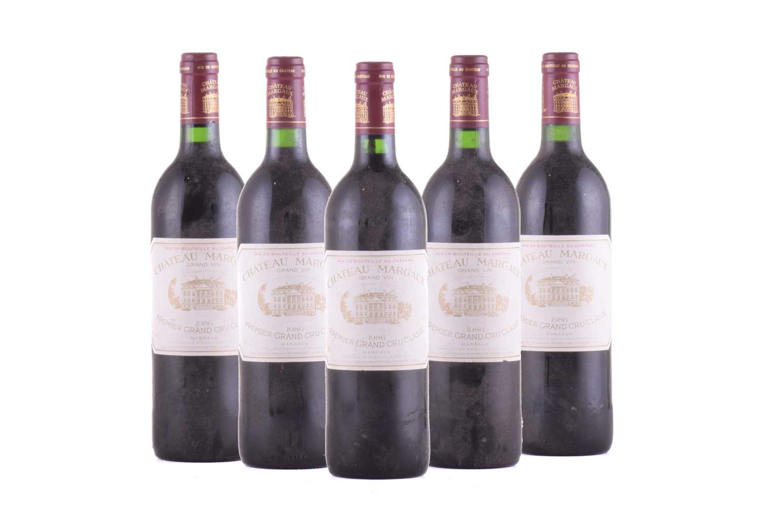 Lot 6 - Five bottles of Chateau Margaux Premier Grand...