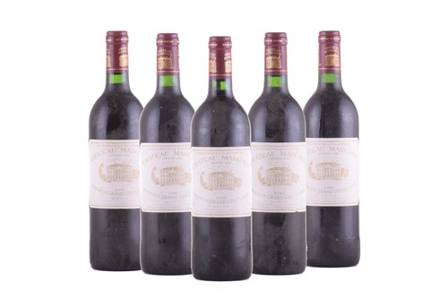 Lot 6A - Five bottles of Chateau Margaux Premier Grand...
