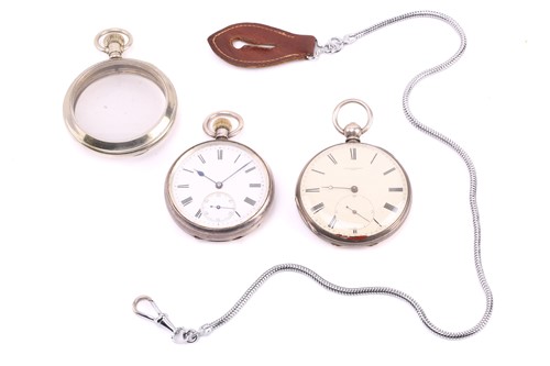 Lot 466 - A pair of open-face pocket watches and a...