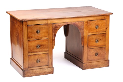 Lot 358 - An "Estate Made" solid walnut kneehole writing...