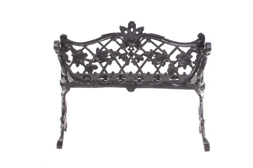 Lot 355 - A large heavy cast iron two-seat garden bench,...