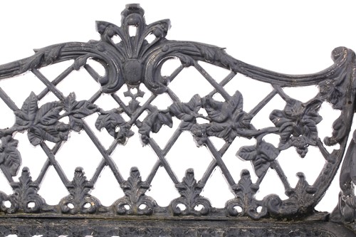 Lot 355 - A large heavy cast iron two-seat garden bench,...