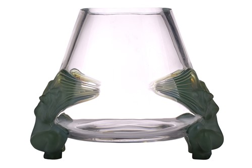 Lot 160 - A post-war Lalique 'Antinea' heavy glass vase,...