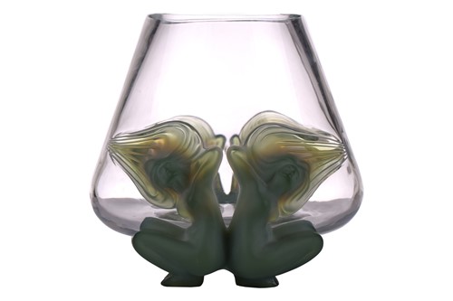 Lot 160 - A post-war Lalique 'Antinea' heavy glass vase,...
