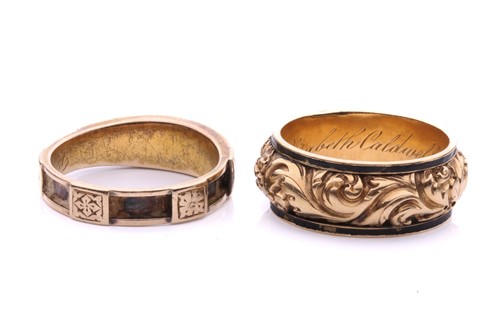 Lot 171 - Two 19th-century mourning rings; the first is...