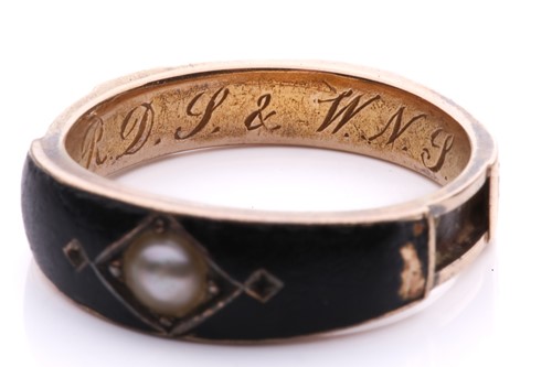 Lot 171 - Two 19th-century mourning rings; the first is...