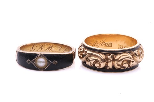 Lot 171 - Two 19th-century mourning rings; the first is...