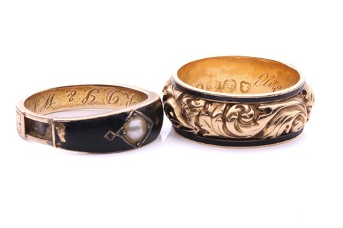 Lot 171 - Two 19th-century mourning rings; the first is...