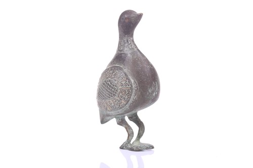 Lot 190 - A Khorasan style bronze bird, Persia, possibly...